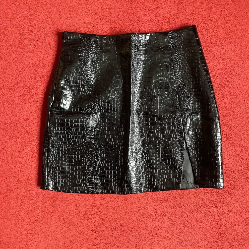 Shein faux leather skirt